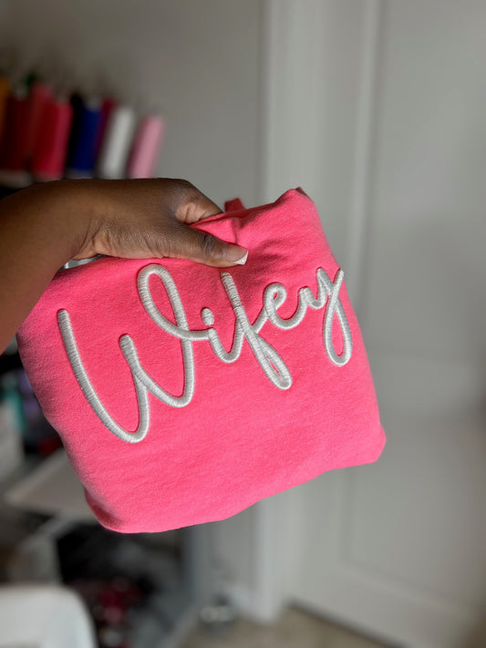 Wifey 3D Puff Sweatshirt