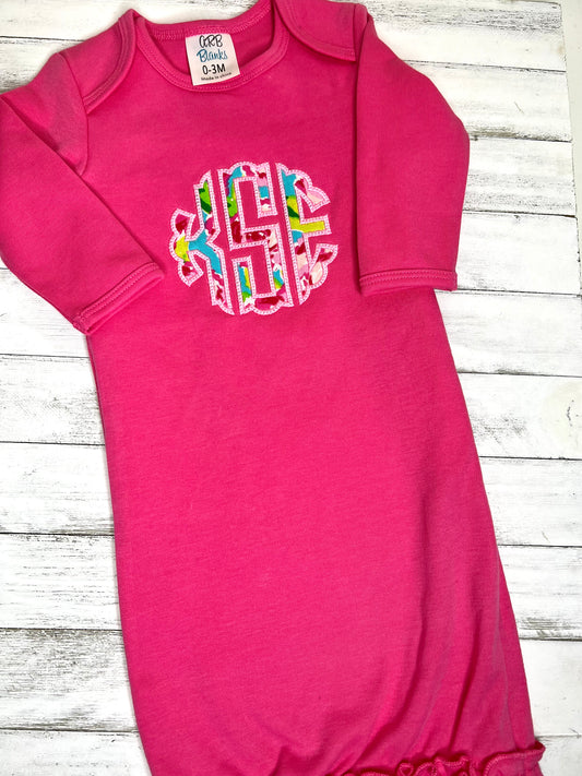 Monogram Baby Gown