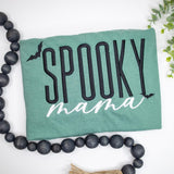 Spooky Mama Comfort Colors Shirt  Halloween Mom Shirt  Fall Mama Shirt  Retro Bat Tee  Embroidered Spooky Season Shirt