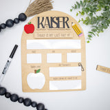 First Day of School Sign | Changeable Back to School Sign | Personalized Dry Erase 1st Day of School Sign | Custom Acrylic School Photo Prop