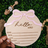 Baby Announcement Sign With Birth Stats