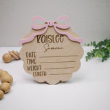Baby Announcement Sign With Birth Stats