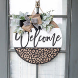 Welcome Door Hanger | Minimalist Door Hanger | Wooden Front Door Welcome Sign | Housewarming Gift| Welcome Door Sign