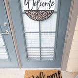 Welcome Doormat  Outdoor Coir Door Mat  Hand-Painted Entry Rug  Modern Script Front Porch Mat  Housewarming Gift Idea