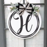 Monogram Door Hanger | Minimalist Door Hanger | Wooden Front Door Welcome Sign | Housewarming Gift| Welcome Door Sign