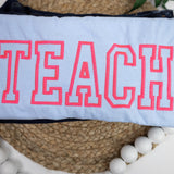 TEACH Shirt for Teachers  Embroidered Teacher Shirt  Back to School Teacher Gift  Varsity Letter Teacher Tee