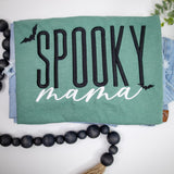 Spooky Mama Comfort Colors Shirt  Halloween Mom Shirt  Fall Mama Shirt  Retro Bat Tee  Embroidered Spooky Season Shirt