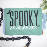 Spooky Mama Comfort Colors Shirt  Halloween Mom Shirt  Fall Mama Shirt  Retro Bat Tee  Embroidered Spooky Season Shirt