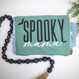 Spooky Mama Comfort Colors Shirt  Halloween Mom Shirt  Fall Mama Shirt  Retro Bat Tee  Embroidered Spooky Season Shirt