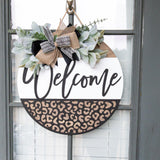 Welcome Door Hanger | Minimalist Door Hanger | Wooden Front Door Welcome Sign | Housewarming Gift| Welcome Door Sign