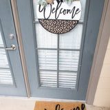 Welcome Doormat  Outdoor Coir Door Mat  Hand-Painted Entry Rug  Modern Script Front Porch Mat  Housewarming Gift Idea