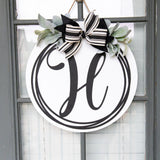 Monogram Door Hanger | Minimalist Door Hanger | Wooden Front Door Welcome Sign | Housewarming Gift| Welcome Door Sign