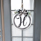 Monogram Door Hanger | Minimalist Door Hanger | Wooden Front Door Welcome Sign | Housewarming Gift| Welcome Door Sign